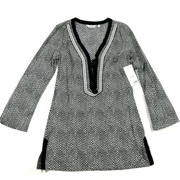 Athleta Herringbone Kimssa Tunic Swim Cover Up Size Medium - Picture 2 of 8
